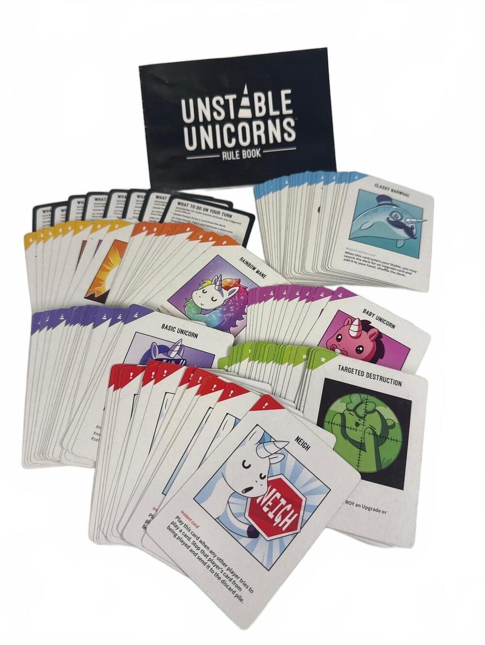 Unstable Unicorns Card Game with Rule Book no box 2018